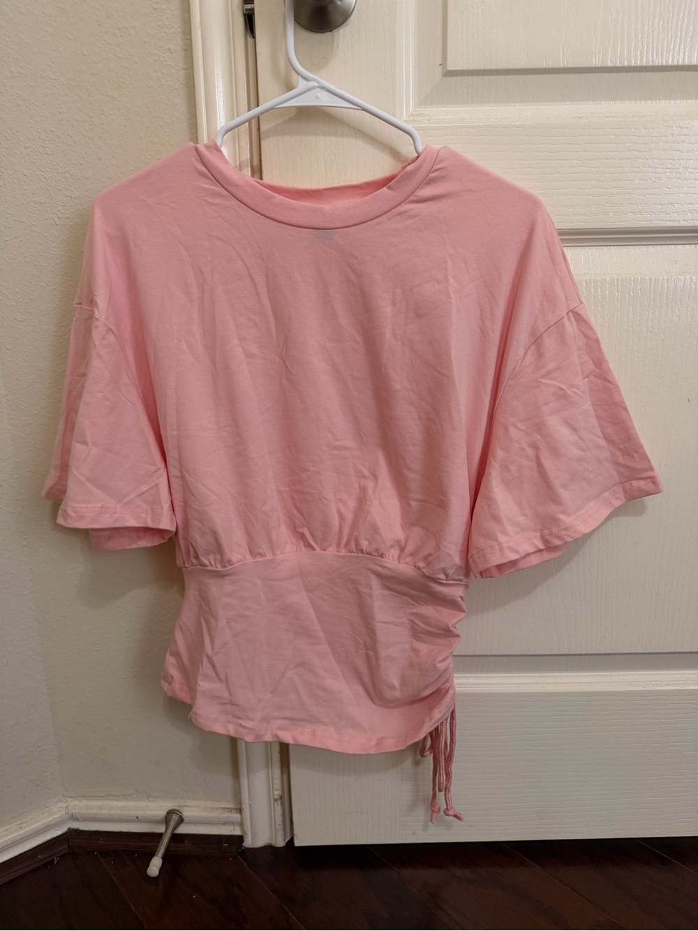 Women's Pink Drawstring Waist Tee